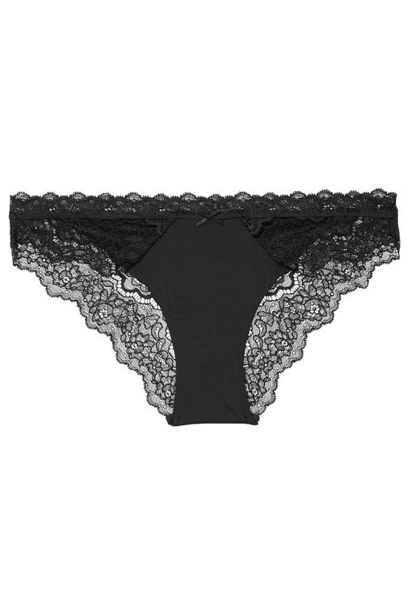 Black Lace Trim Victoria's Secret Dream Angels Knickers | XEQ-084629