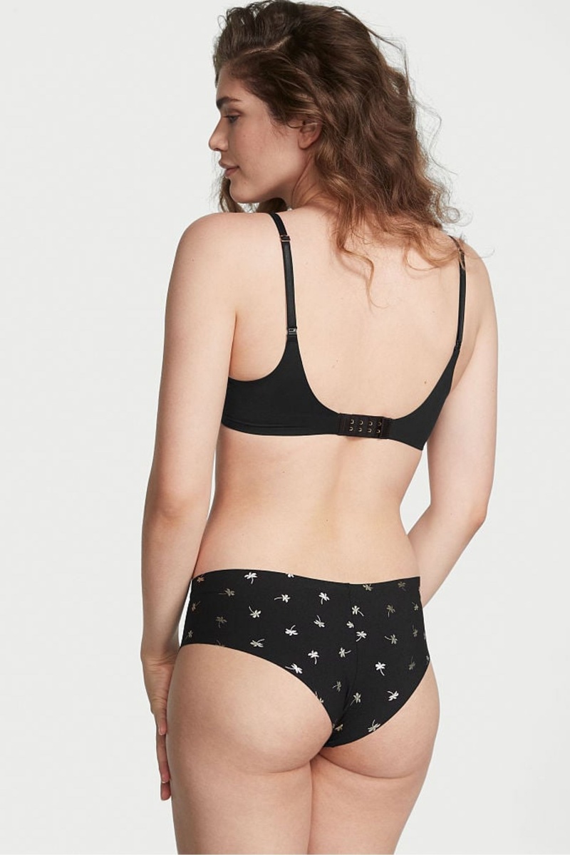 Black Mini Palm Victoria's Secret Sexy Illusions by Victorias Secret No Show Cheeky Knickers | NTJ-876019