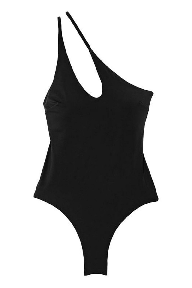 Black Nero Victoria's Secret Cut Out One Shoulder One Piece Swimsuit | YAM-295786