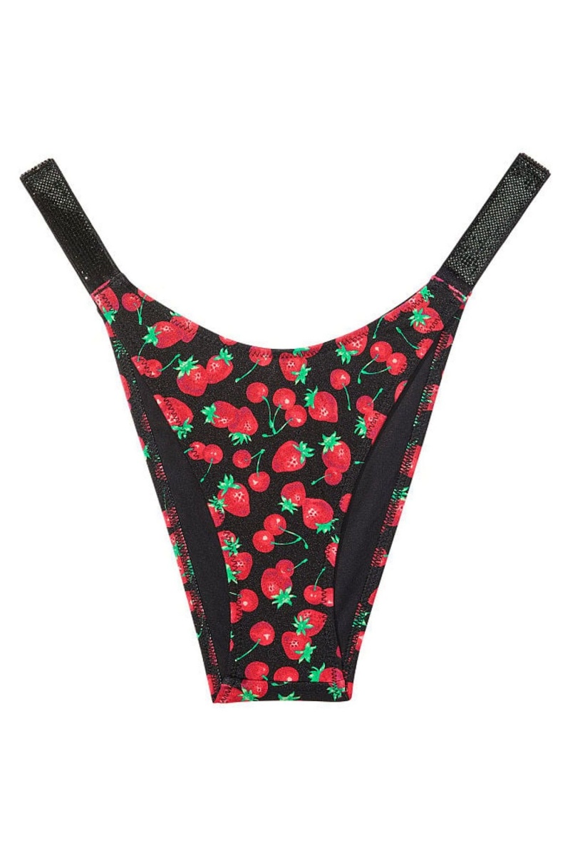 Black Sweet Berries Victoria's Secret Swim Bikini Bottom | AQC-079458