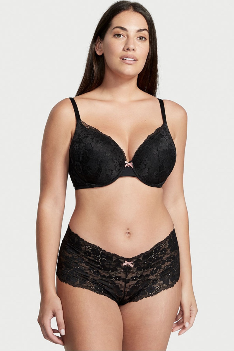 Black Victoria's Secret Body by Victoria Lace Short Knickers | IFL-401728