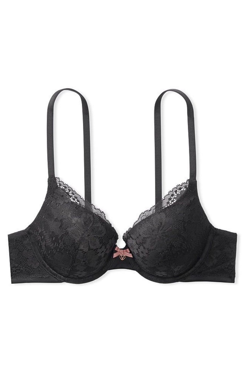 Black Victoria's Secret Body by Victoria Lace Full Cup Push Up Bra | OHA-869415