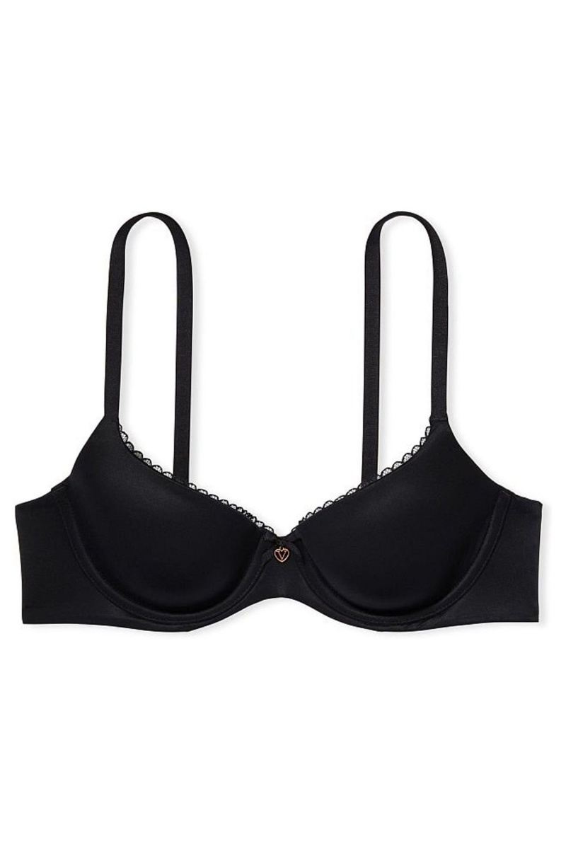 Black Victoria's Secret Body by Victoria Smooth Lightly Lined Demi Bra | BJE-423189