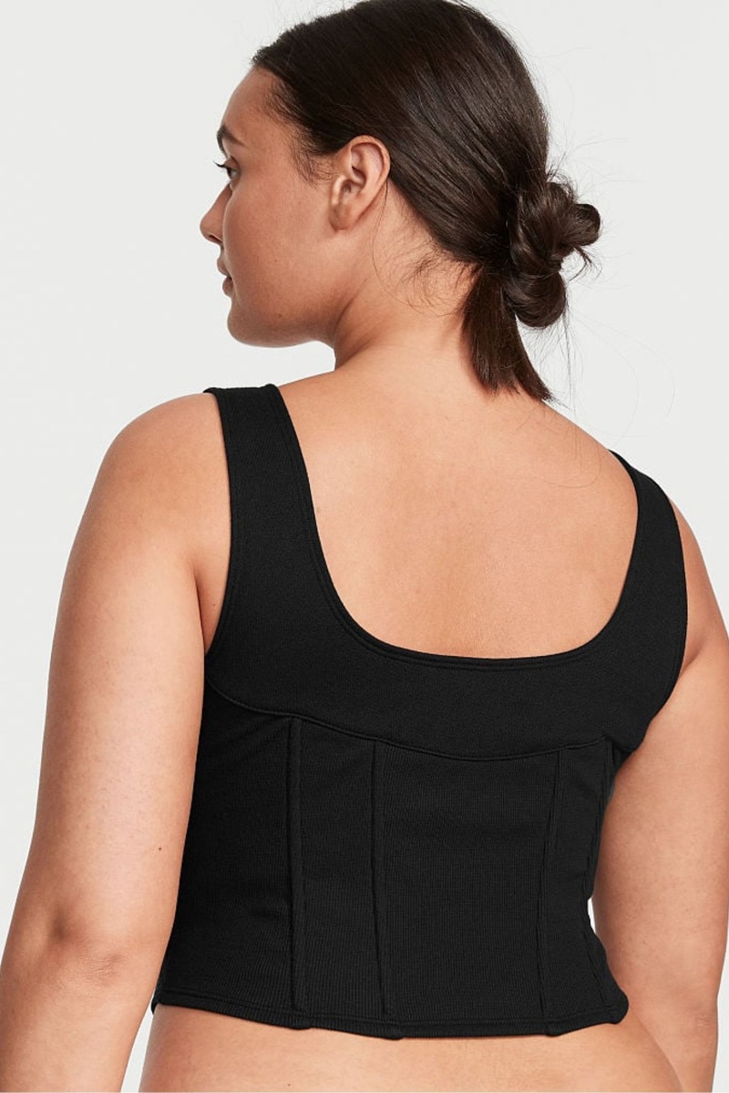 Black Victoria's Secret Fleece Tank Top | ETI-281097