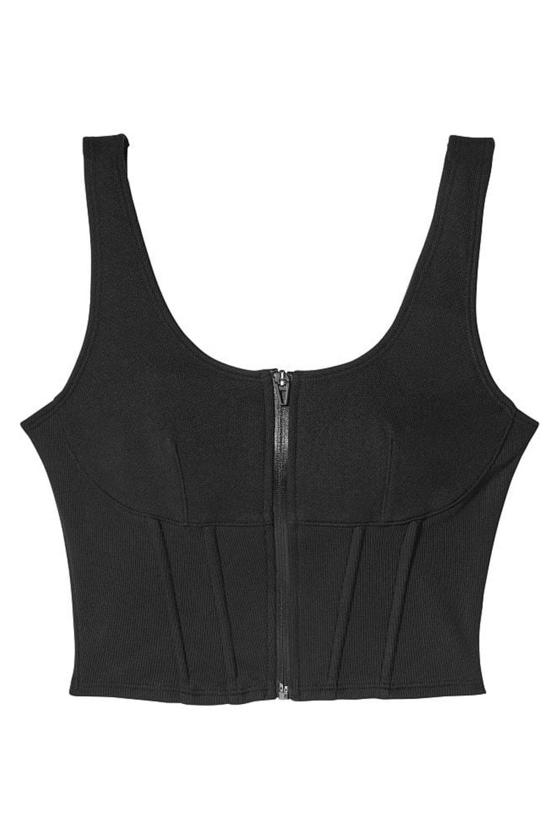 Black Victoria's Secret Fleece Tank Top | ETI-281097