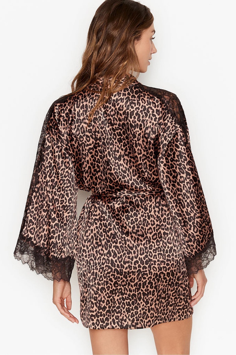 Black Victoria's Secret Lace Inset Kimono Robe | WQE-903625