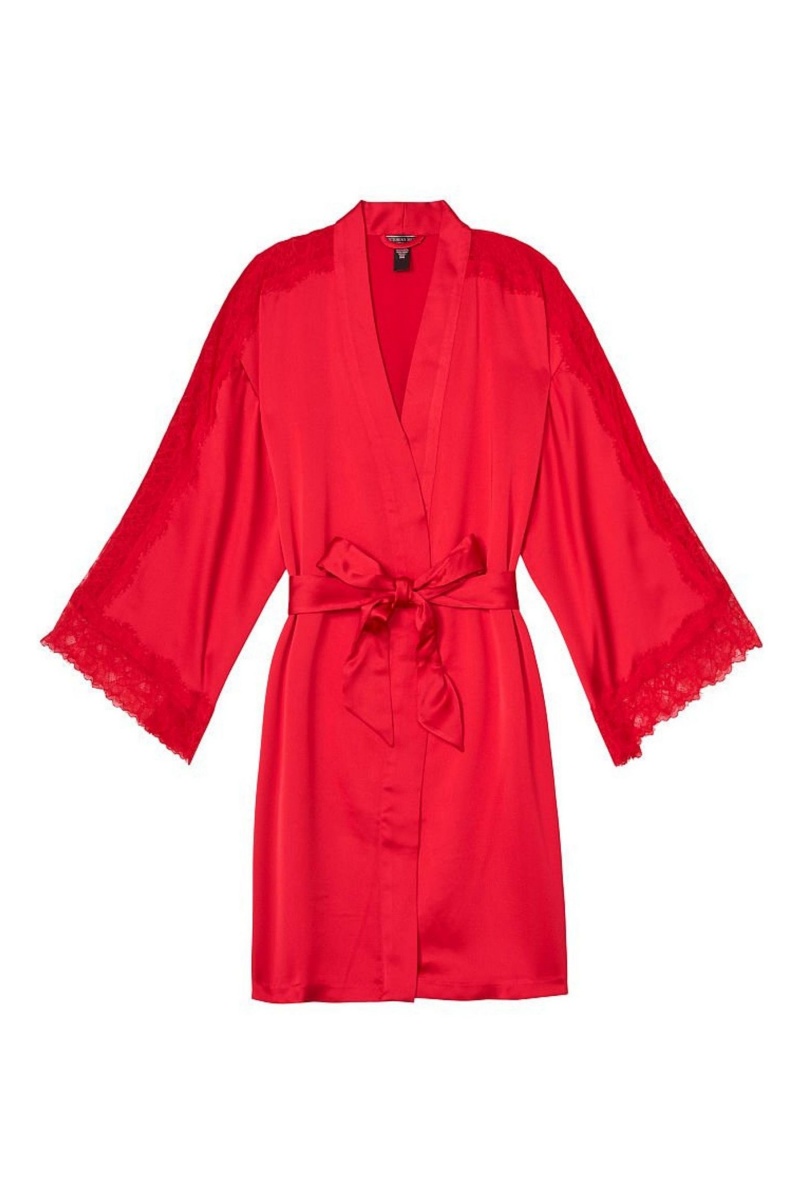 Black Victoria's Secret Lace Inset Robe | ZWD-843012