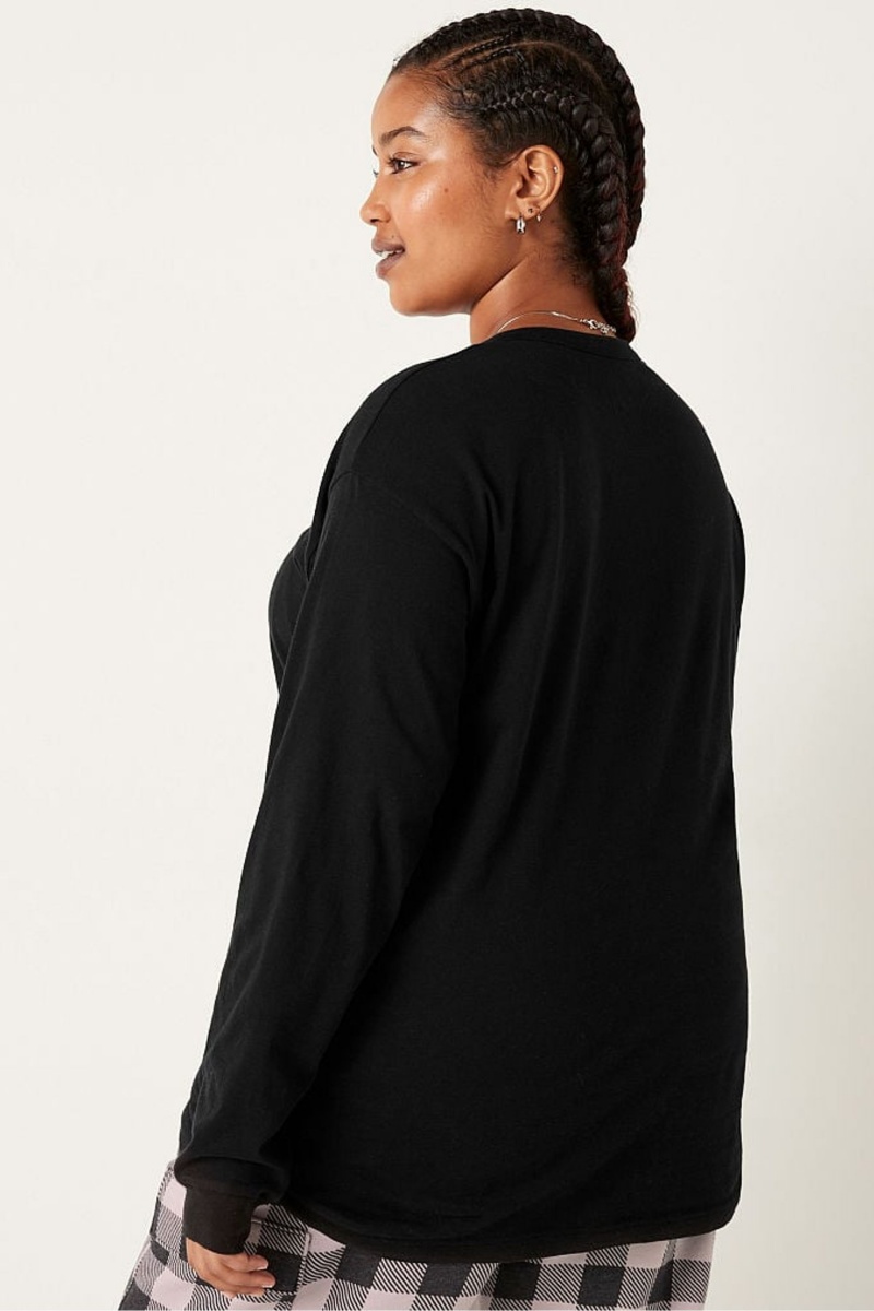 Black Victoria's Secret Long Sleeve T-Shirt | IPF-489567