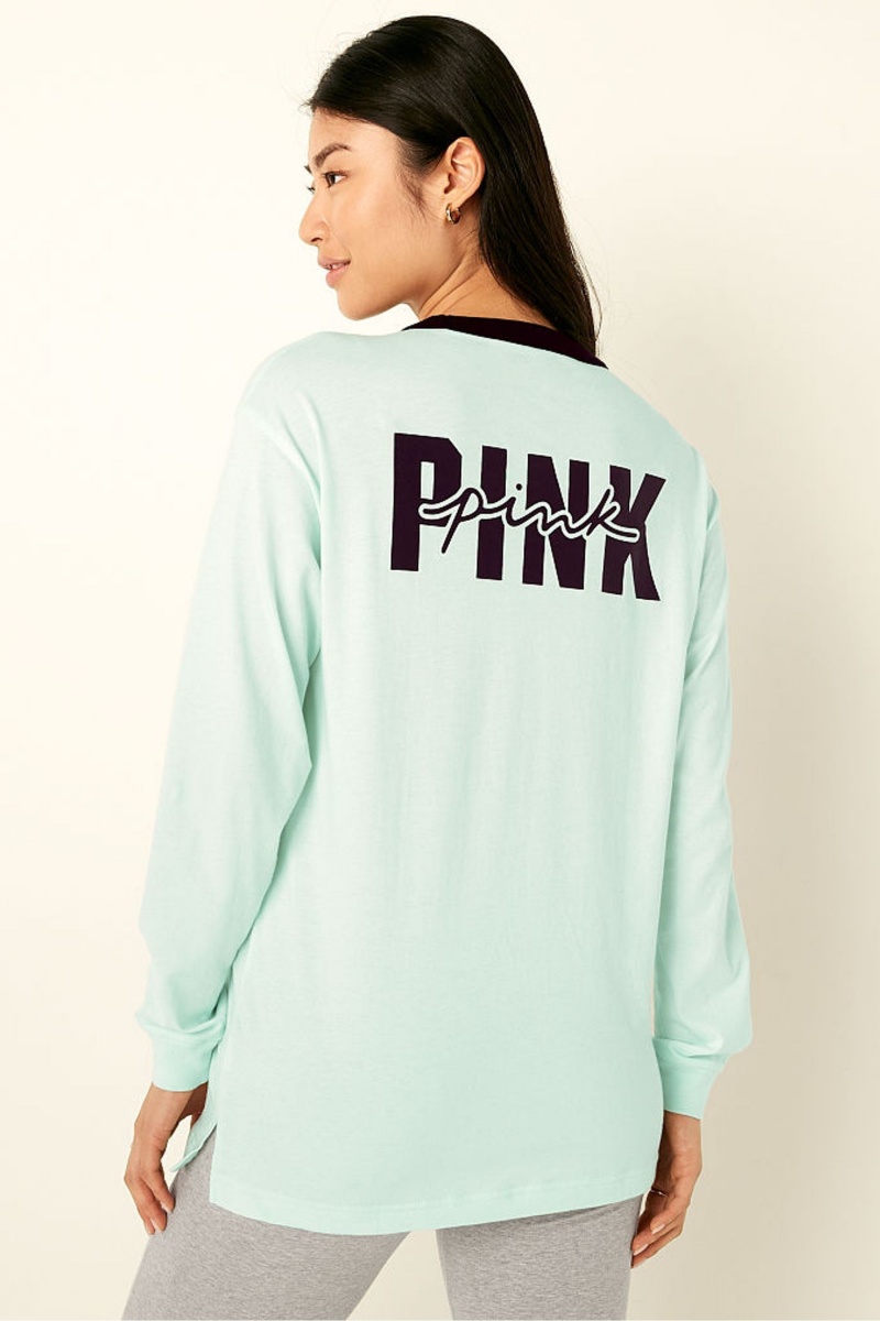 Black Victoria's Secret Long Sleeve T-Shirt | EWU-098716