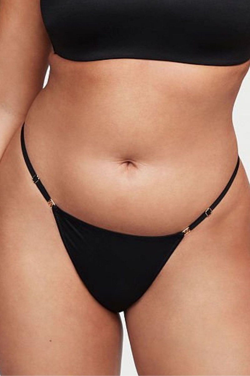 Black Victoria\'s Secret Love Cloud Smooth Thong Knickers | RQH-268157