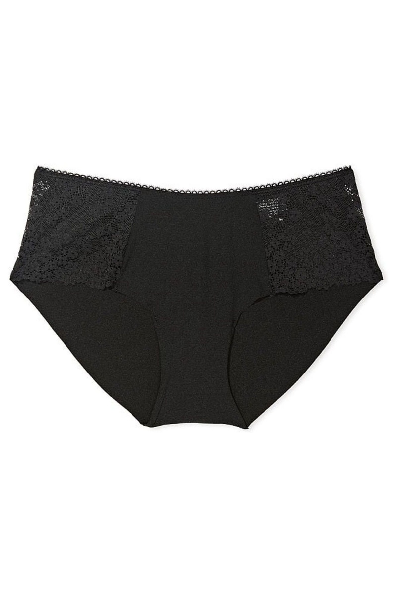 Black Victoria's Secret Sexy Illusions by Victorias Secret Lace No-Show Hipster Knickers | ZDC-685017