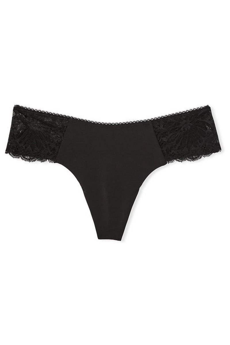 Black Victoria's Secret Sexy Illusions by Victorias Secret No Show Thong Knickers | ZSH-396175