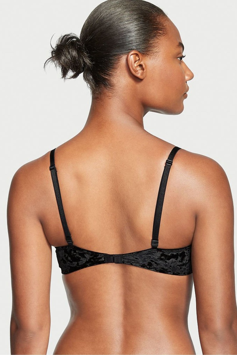 Black Victoria's Secret Sexy Tee Lace Lightly Lined T-Shirt Bra | UCN-857342