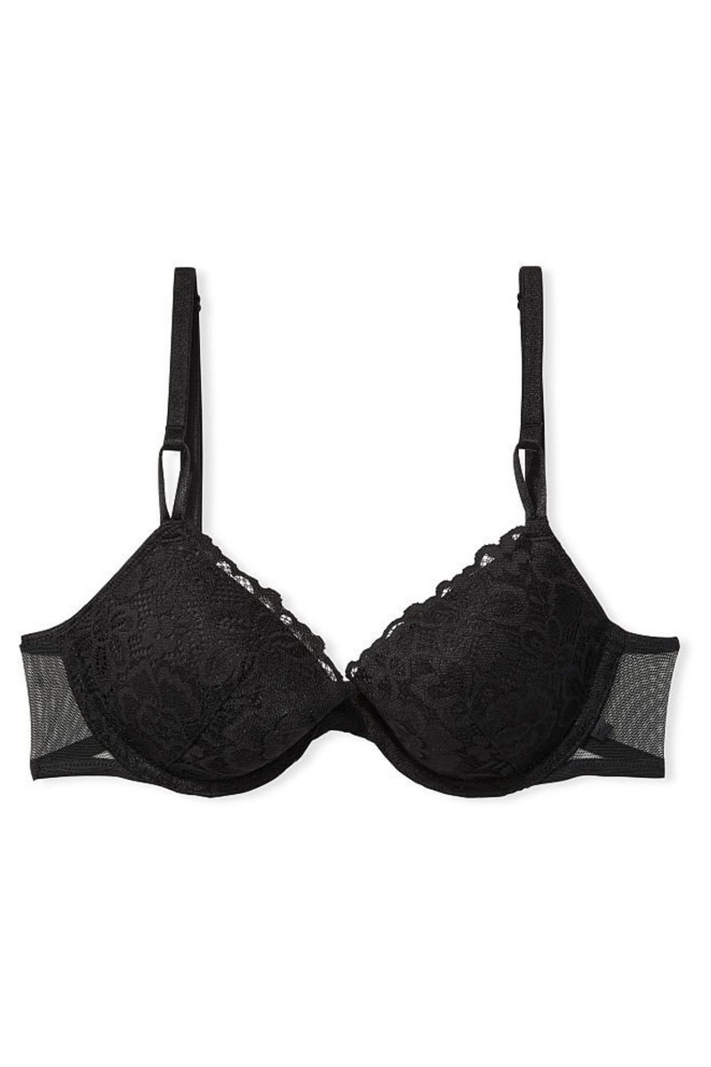 Black Victoria's Secret Sexy Tee Lace Lightly Lined T-Shirt Bra | TES-861374