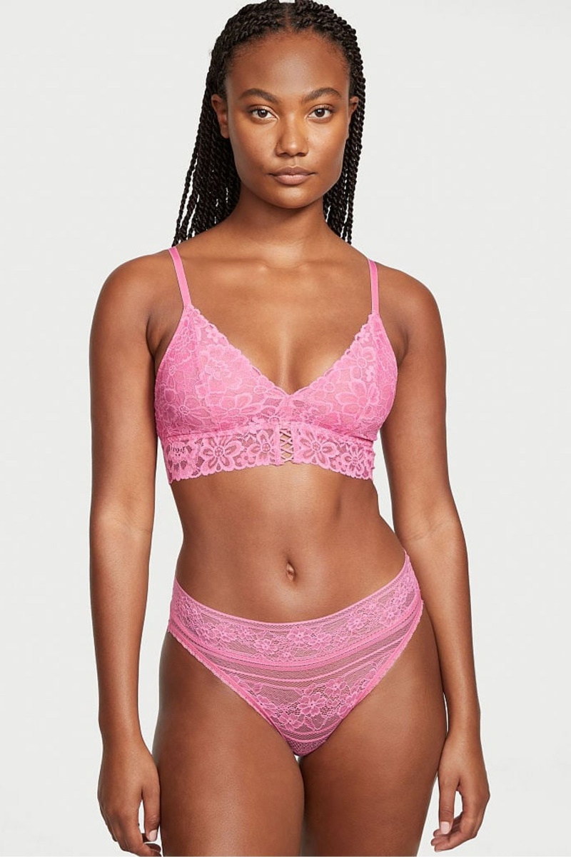 Black Victoria's Secret Sexy Tee Lace Unlined Bralette | TGY-842713