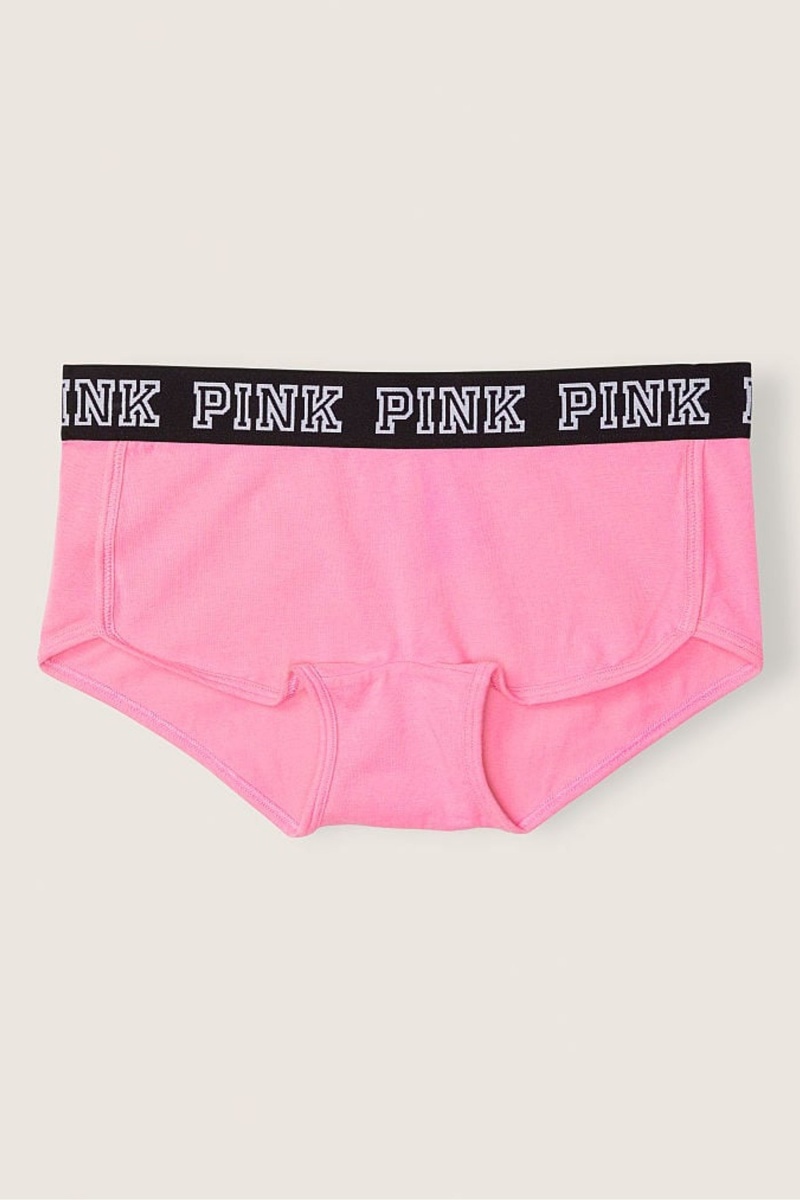 Black Victoria\'s Secret Stretch Cotton Cotton Logo Short Knickers | KQX-036418