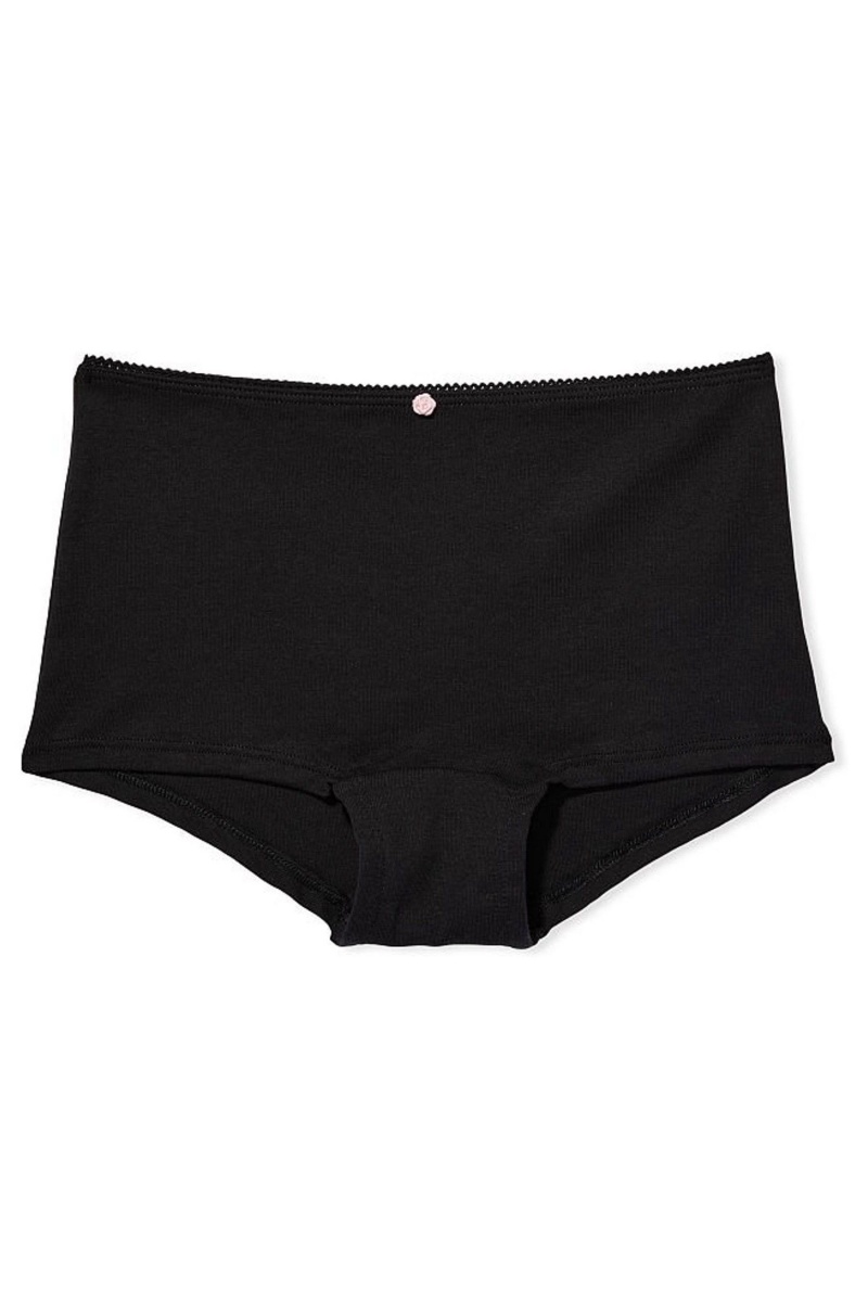 Black Victoria's Secret Stretch Cotton Cotton Short Knickers | XIE-237680