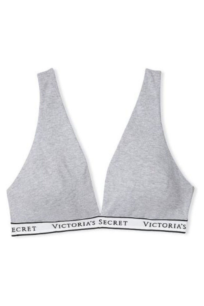 Black Victoria's Secret The T-Shirt Cotton Logo Bralette | KXL-534276