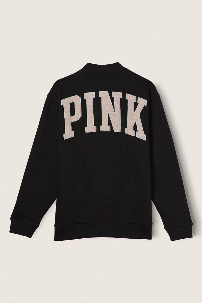 Black Victoria's Secret Varsity Jacket | LWR-107428