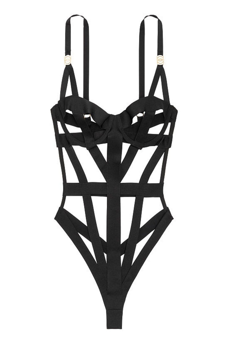 Black Victoria's Secret Very Sexy Bondage Bodysuit | GYE-148327