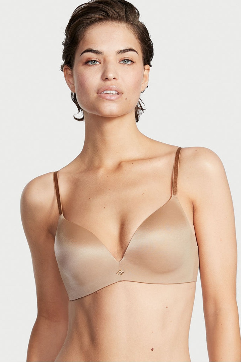 Black Victoria's Secret Very Sexy Smooth Non Wired Plunge Push Up Bra | OMH-637549