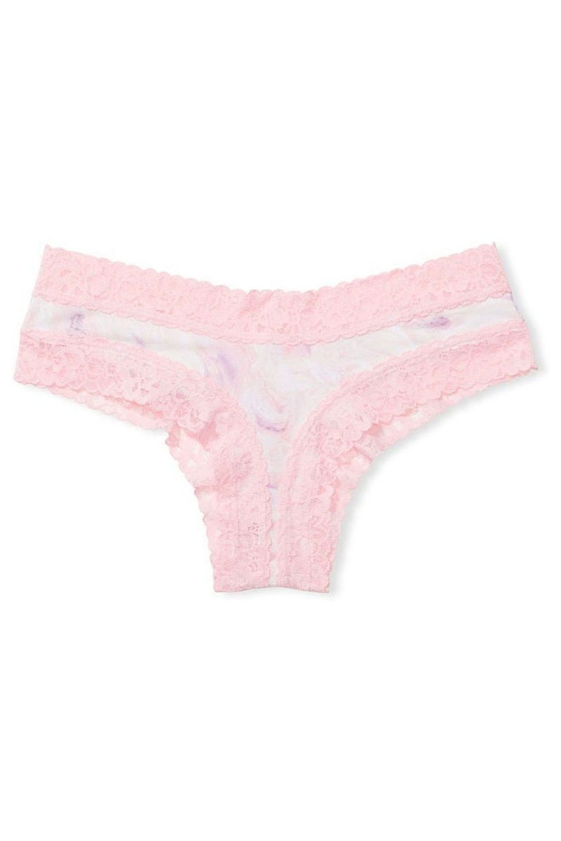 Blue Marble Victoria's Secret Stretch Cotton Lace Waist Cotton Cheeky Knickers | LEM-860153