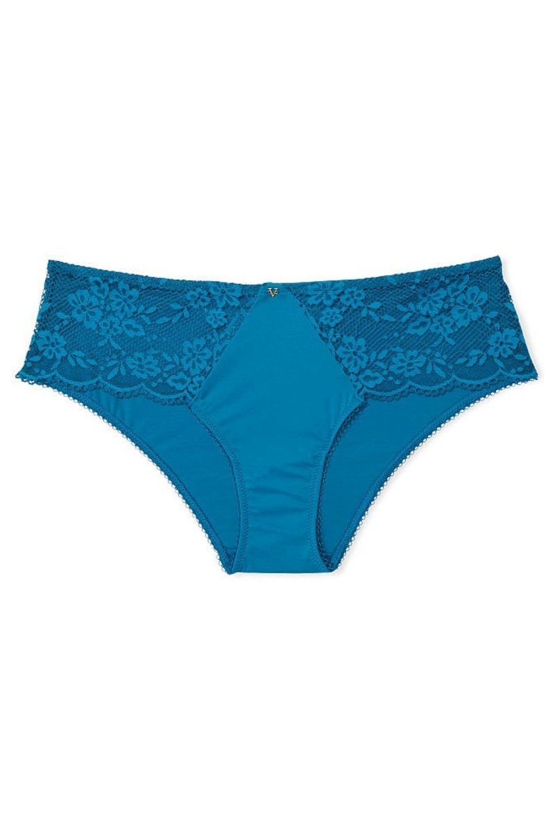 Blue Sapphire Victoria's Secret Love Cloud Lace Trim Hipster Knickers | HKB-857930