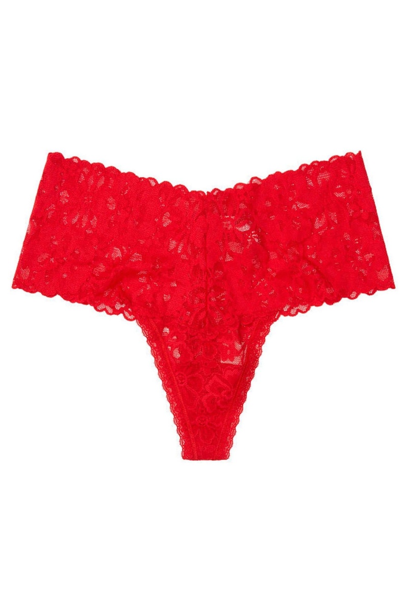 Blush Pink Victoria's Secret The Lacie Lace Wide Band Thong Panty | EDT-419075