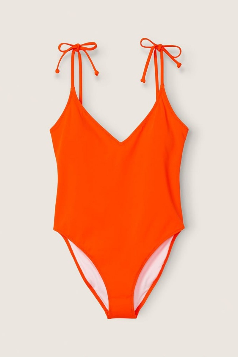 Bright Tomato Victoria's Secret V Neck Open Back Swimsuit | BLC-658793