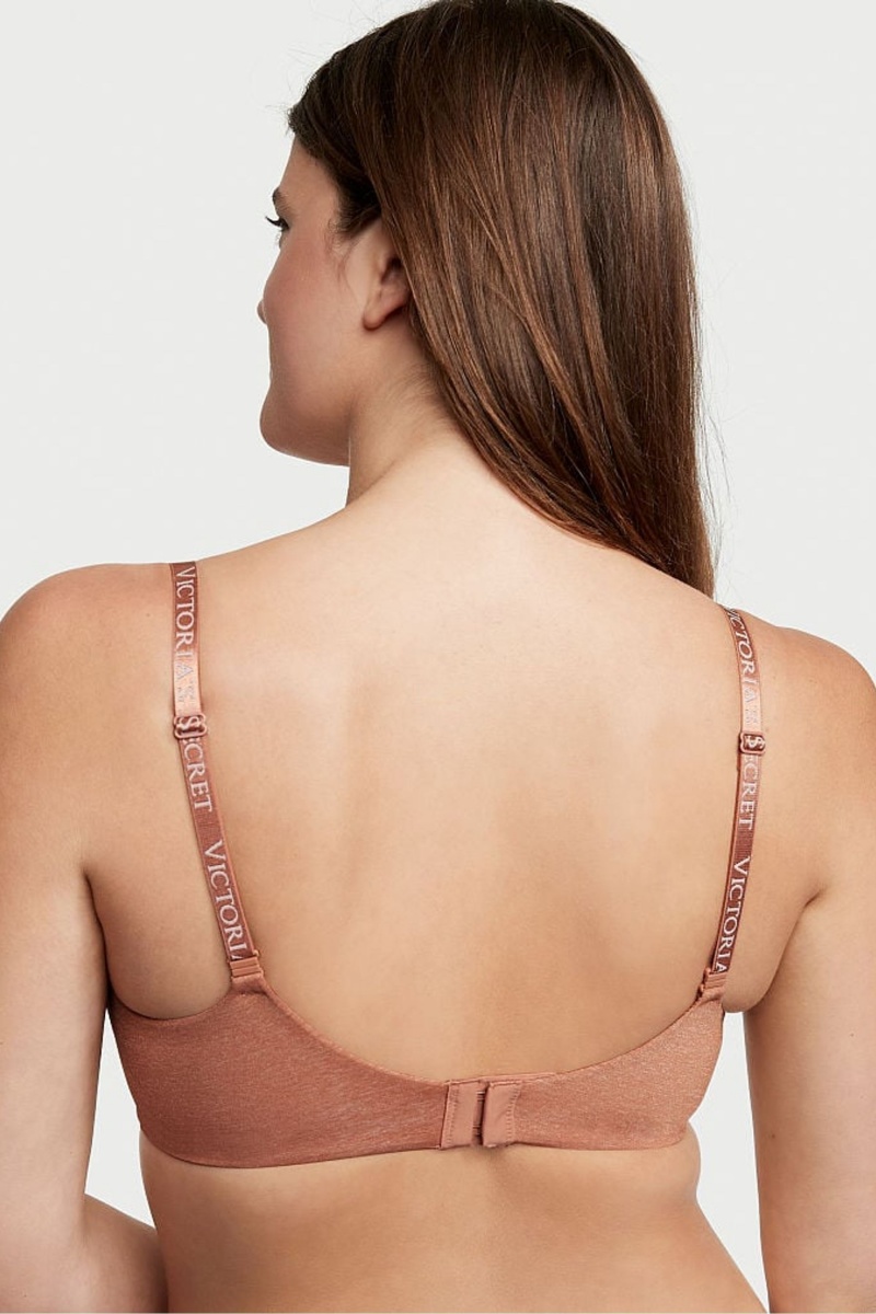 Brilliant Blush Nude Victoria's Secret The T-Shirt Logo Strap Bra | TIR-715892