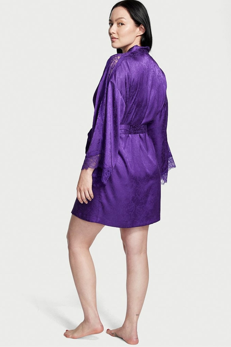 Brilliant Purple Victoria's Secret Lace Inset Robe | ZQD-782631