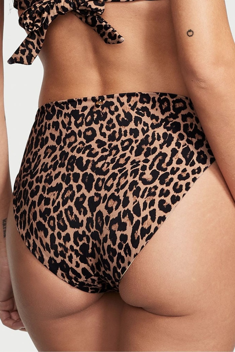 Brown Leopard Print Victoria's Secret Bikini Bottom | VTG-087392