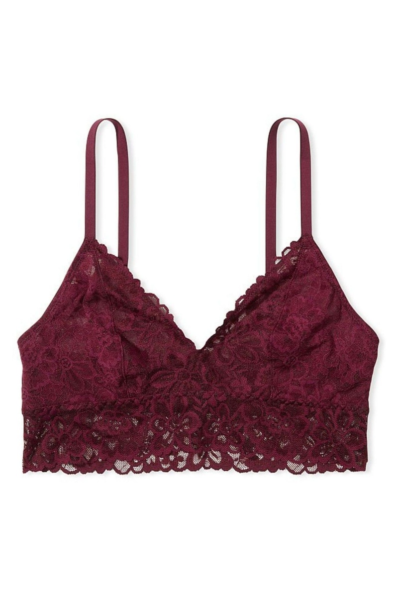 Burgundy Purple Victoria's Secret Sexy Tee Lace Unlined Bralette | SCJ-368519