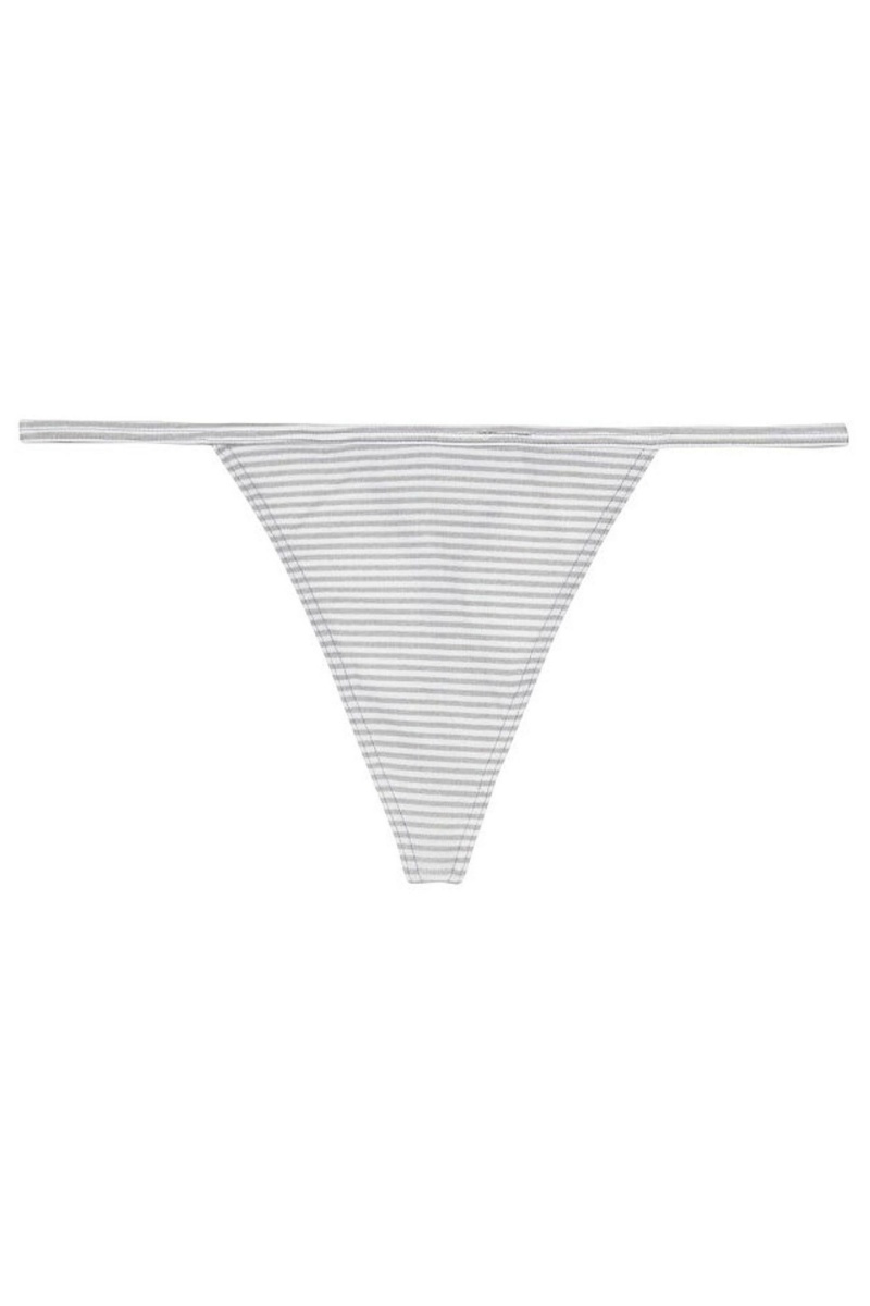 Candy/White Mini Stripe Victoria's Secret Stretch Cotton No Show Thong Knickers | IRJ-456083