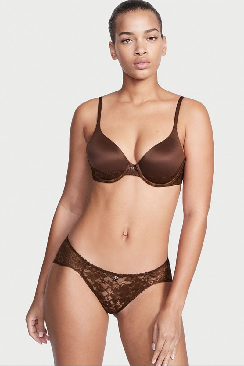 Caramel Kiss Brown Victoria's Secret Body by Victoria Smooth Lightly Lined Full Cup Bra | XAB-256470