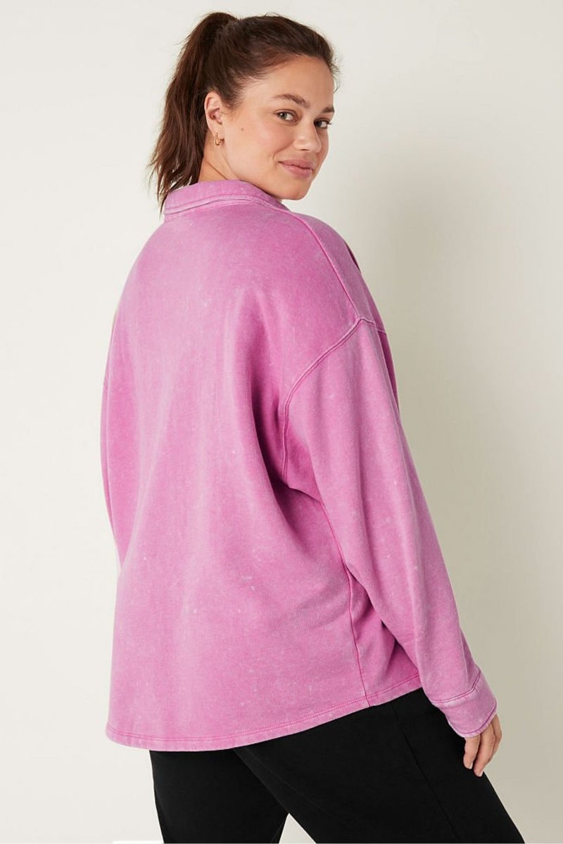 Chalk Blue Wash Victoria's Secret Fleece Shirt Jacket | GFU-182573