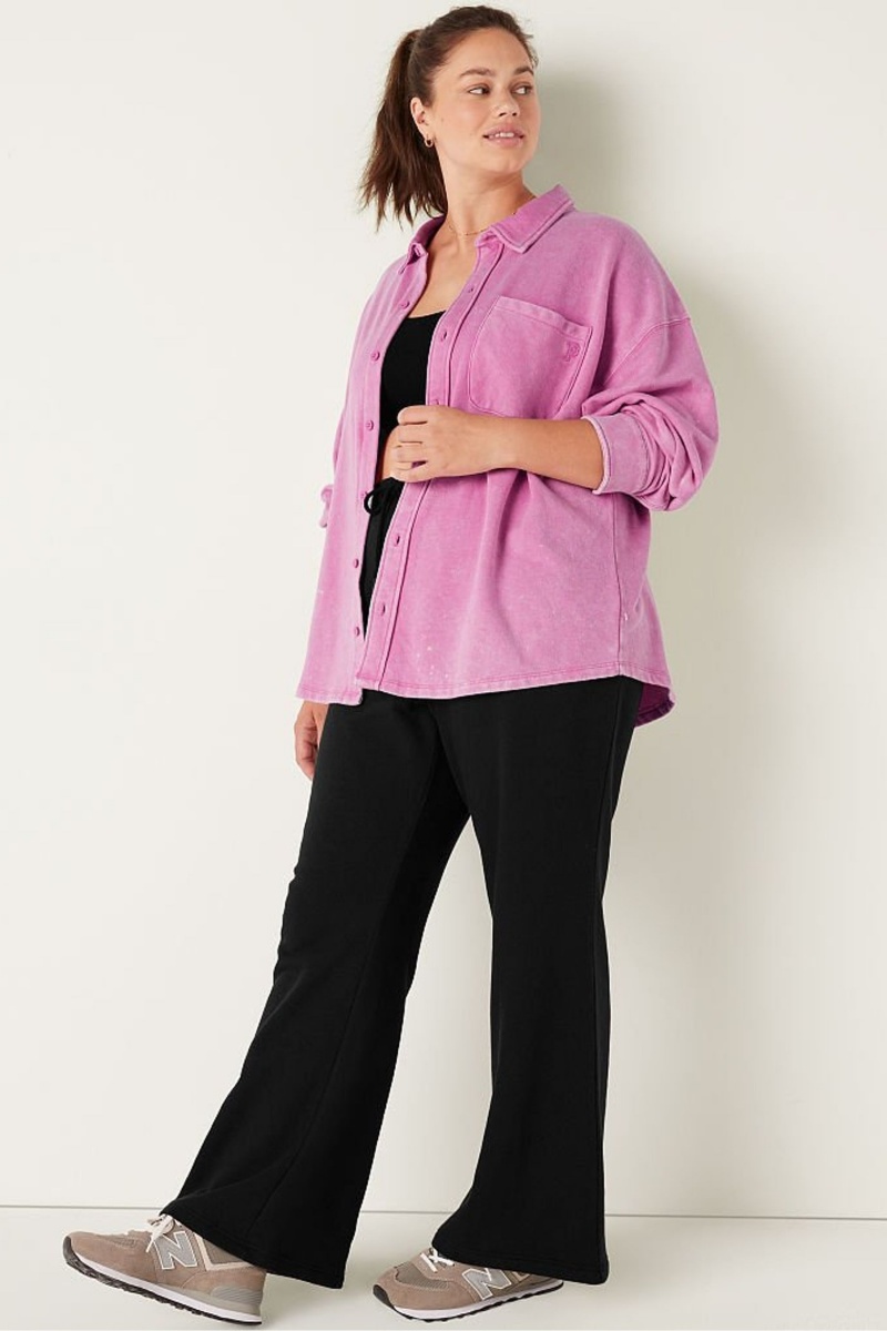 Chalk Blue Wash Victoria's Secret Fleece Shirt Jacket | GFU-182573