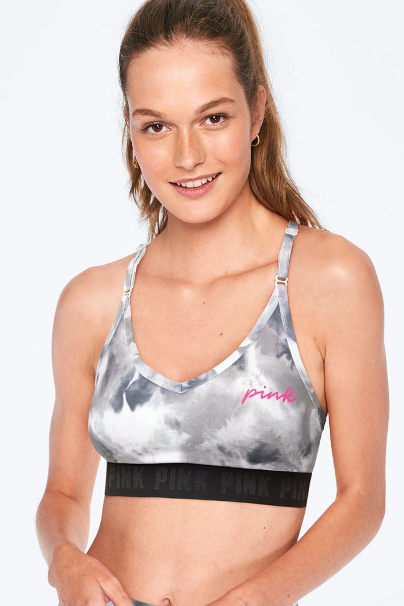 Chalk Rose Victoria\'s Secret Ultimate Scoop Lightly Lined Sports Bra | AVU-579360