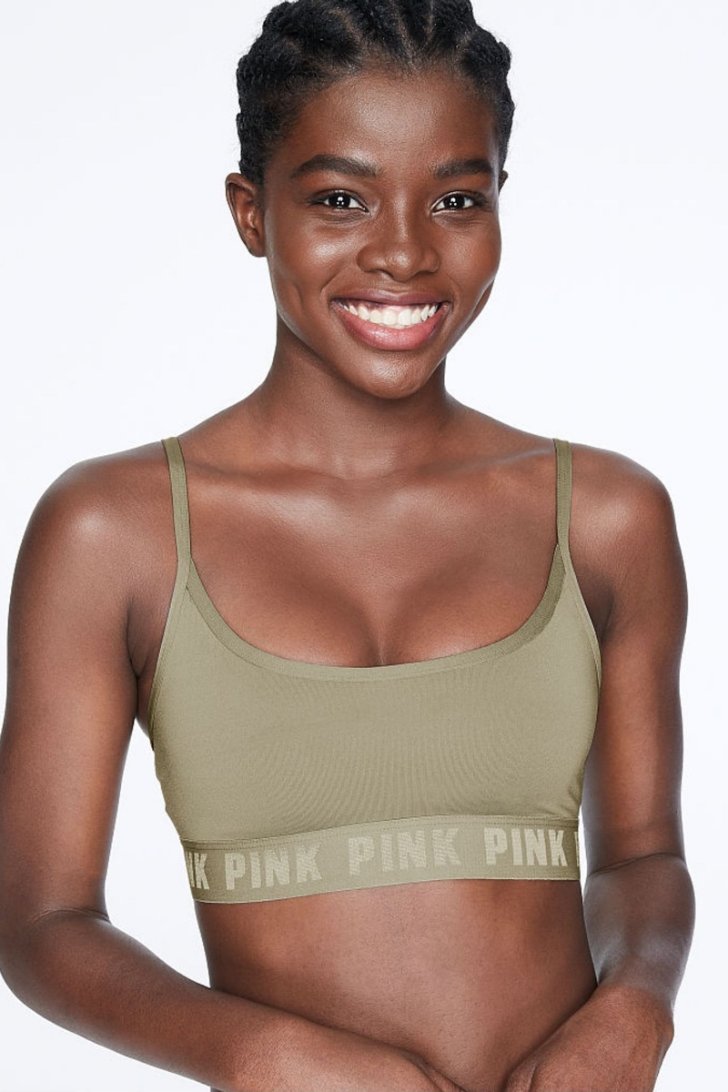 Chalk Rose Victoria's Secret Ultimate Scoop Lightly Lined Sports Bra | GKN-714820