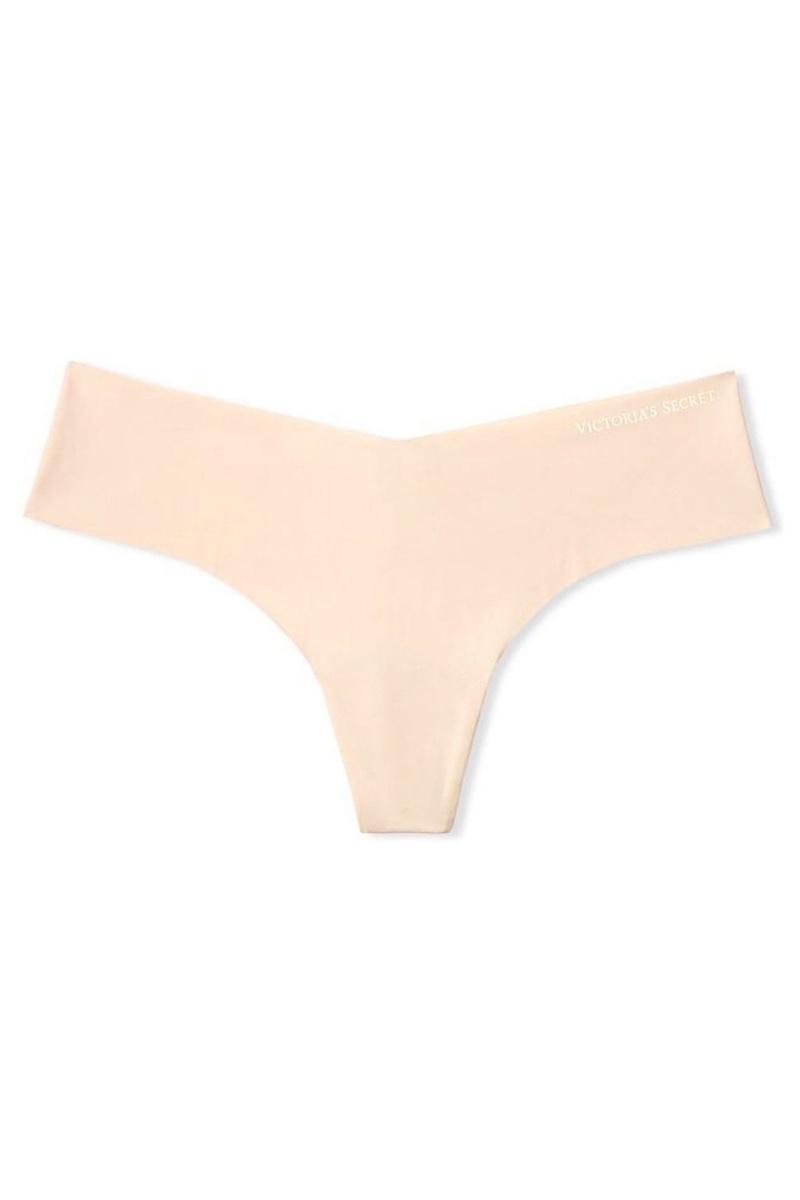 Champagne Nude Victoria's Secret Sexy Illusions by Victorias Secret Smooth No Show Thong Knickers | ASC-645213