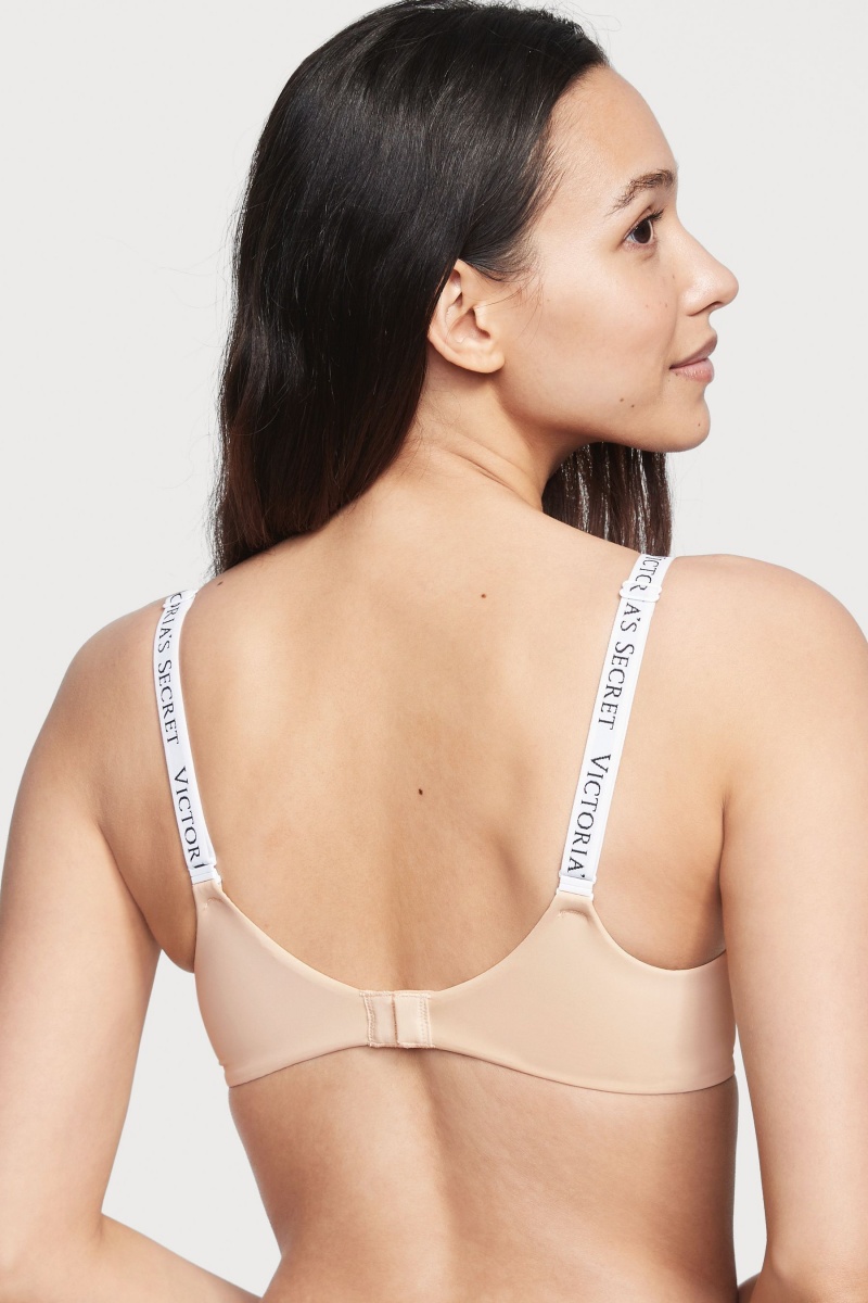 Champagne Nude Victoria's Secret The T-Shirt Full Coverage Push Up Logo Bra | MOQ-162748