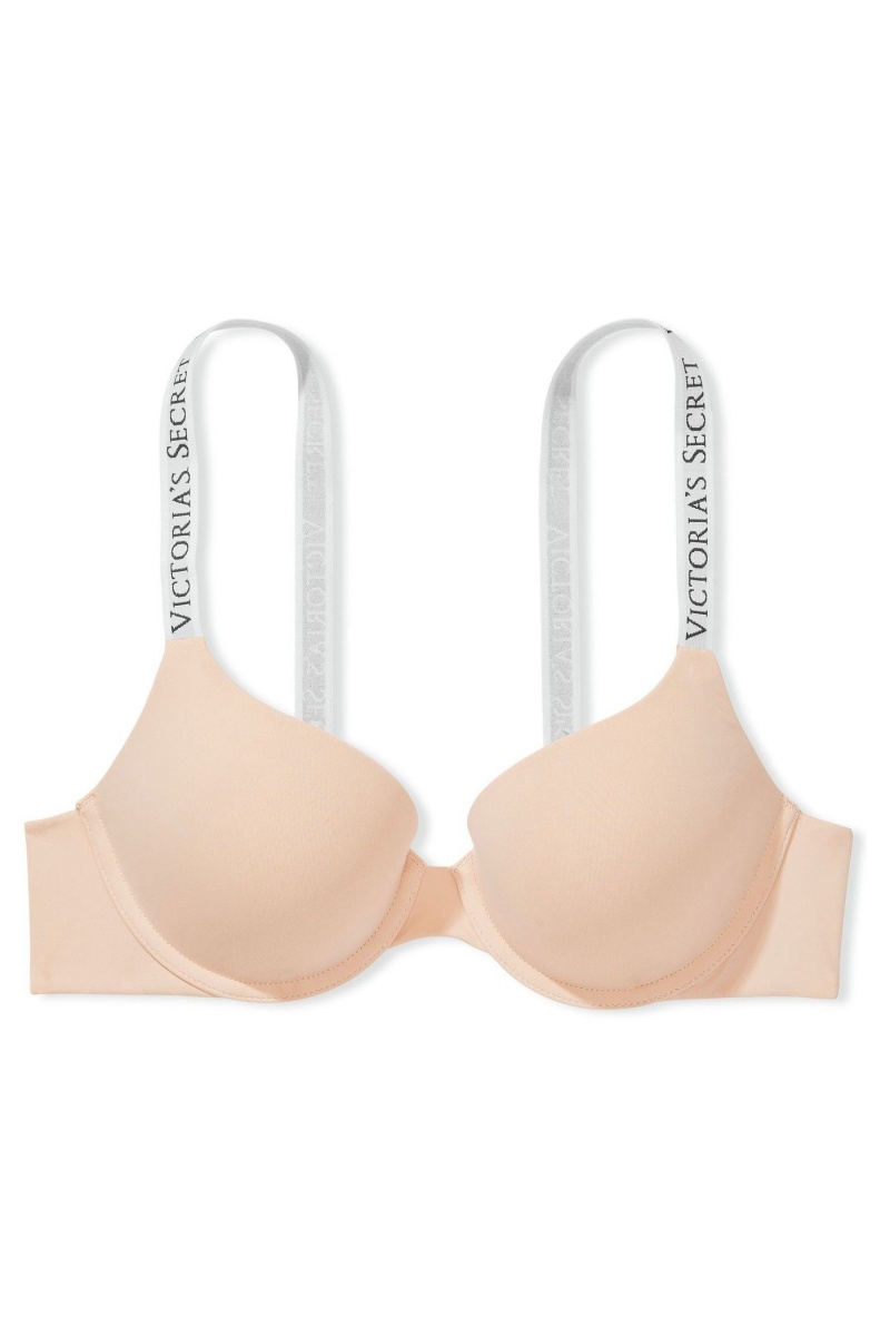 Champagne Nude Victoria's Secret The T-Shirt Full Coverage Push Up Logo Bra | MOQ-162748