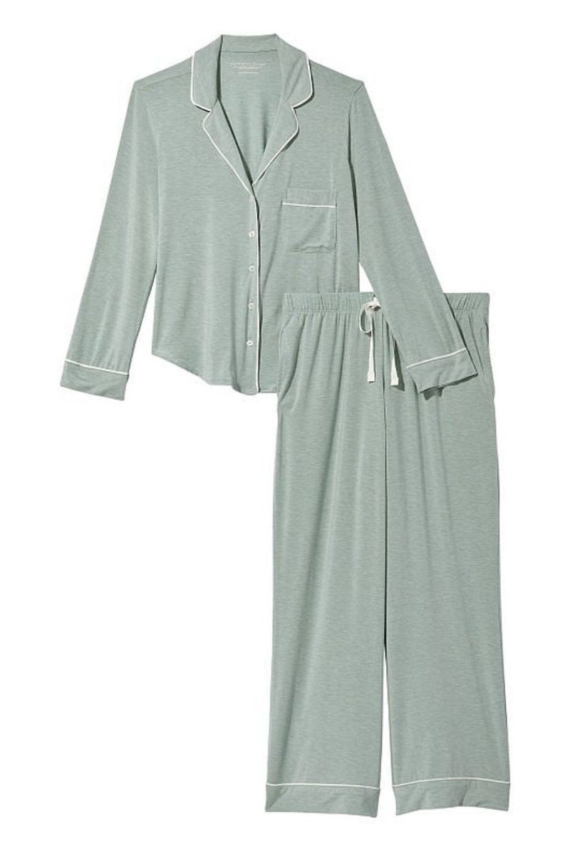 Charcoal Grey Victoria's Secret Modal Long Pyjamas | RYB-945876