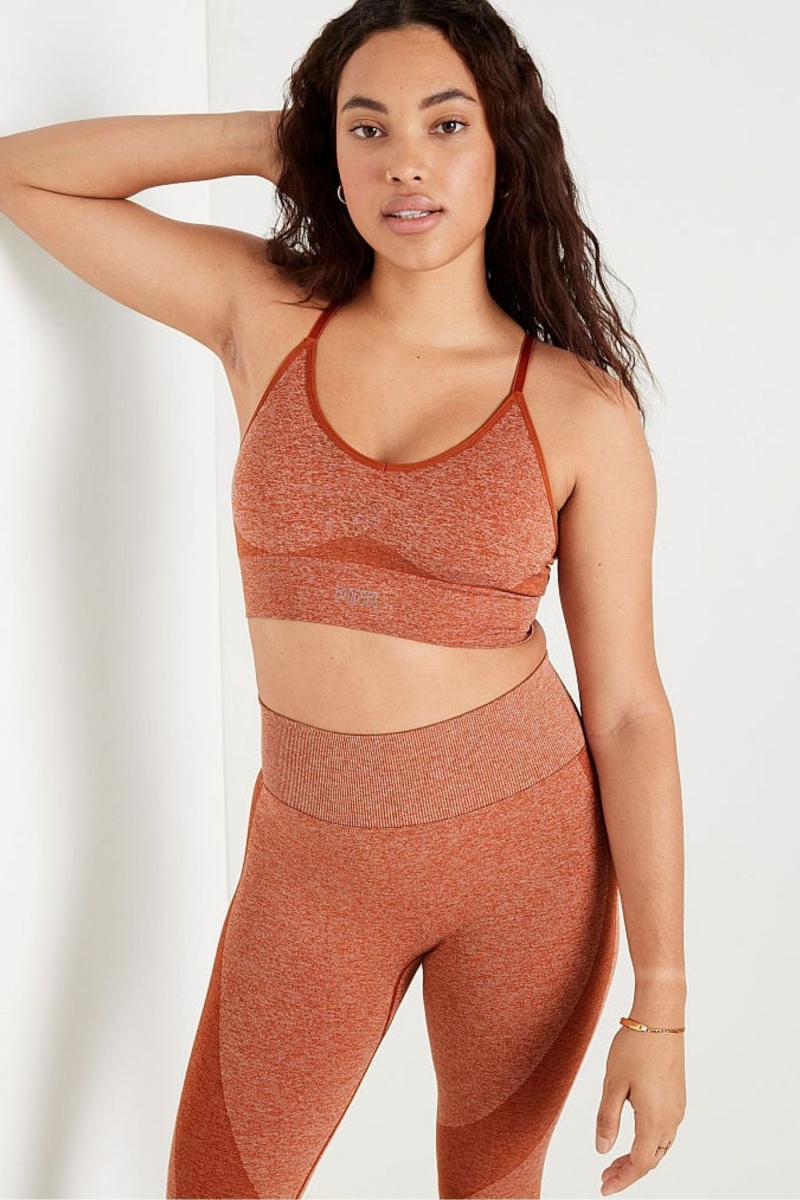 Cinnamon Spice Brown Victoria\'s Secret Seamless Seamless Racerback Lightly Lined Bra | ZLE-163295