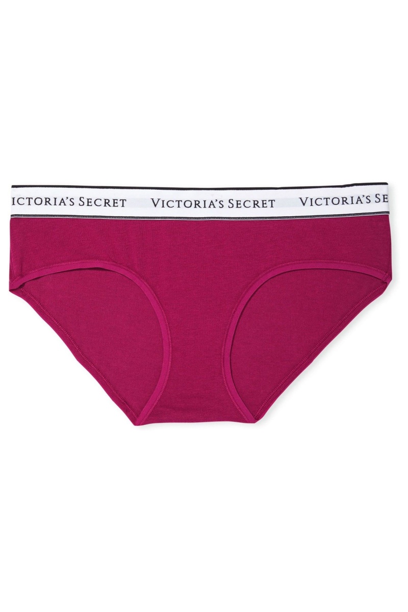 Claret Red Victoria's Secret Stretch Cotton Logo Knickers | TUZ-325410