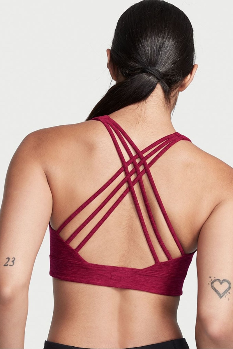 Claret Red Victoria's Secret Victorias Secret Strappy Low Impact Sports Bra | JDE-260947