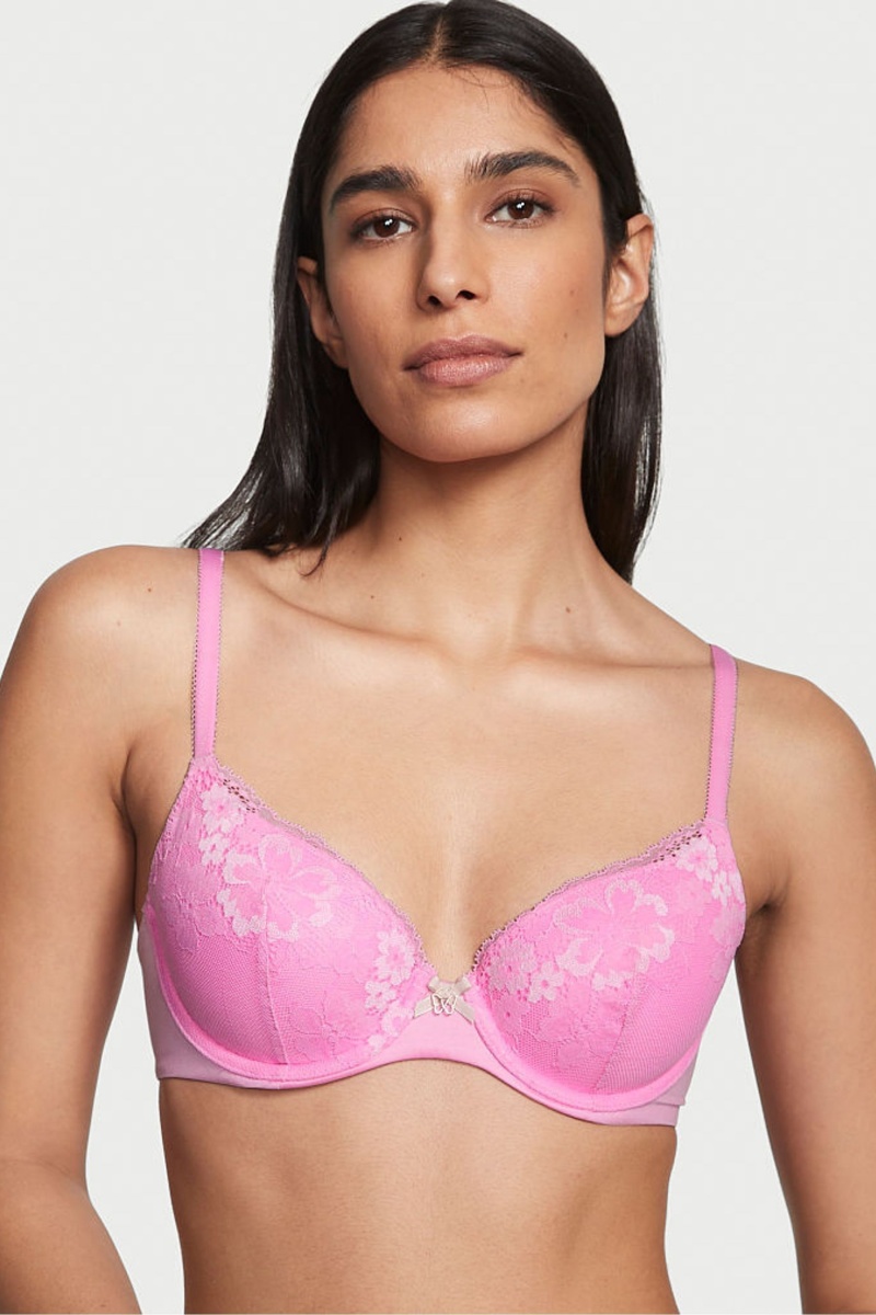 Clay Brown Victoria's Secret Body by Victoria Lace Lightly Lined Demi Bra | YAU-130458