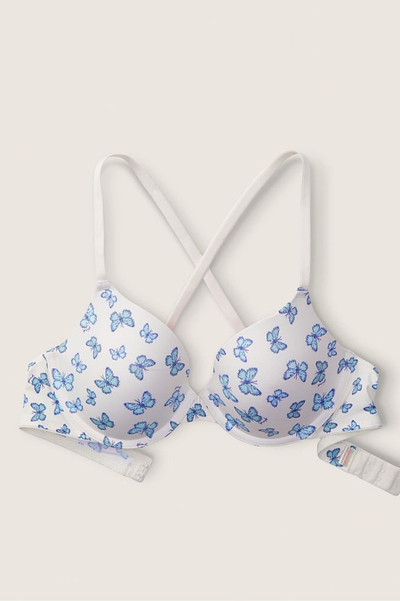 Coconut White Butterfly Victoria's Secret Smooth Lightly Lined T-Shirt Bra | PWG-069148