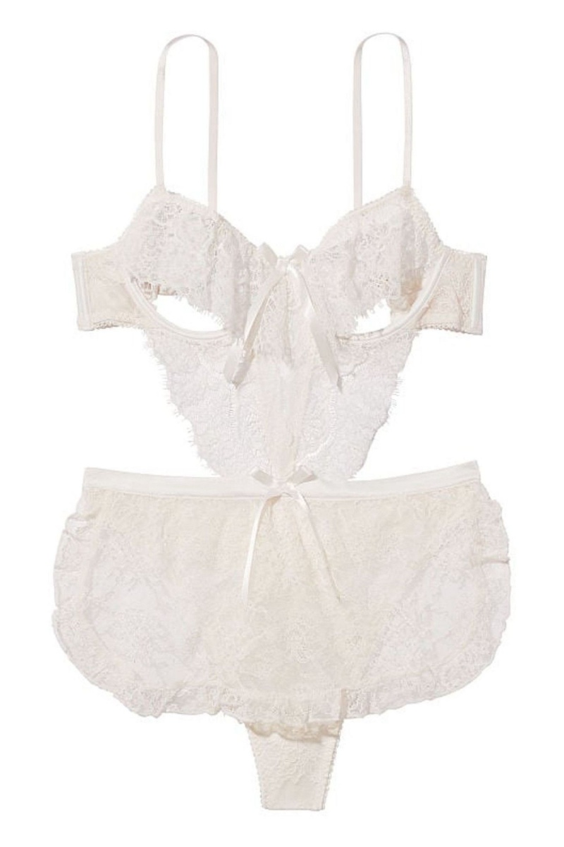 Coconut White Victoria's Secret Cutout Bodysuit | YKB-320149