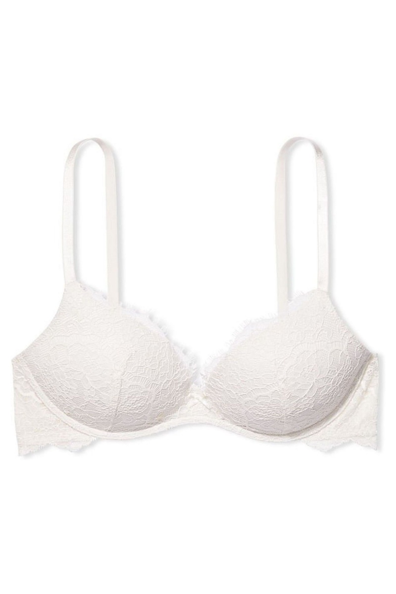 Coconut White Victoria\'s Secret Dream Angels Lace Lightly Lined Non Wired Bra | CNB-816975